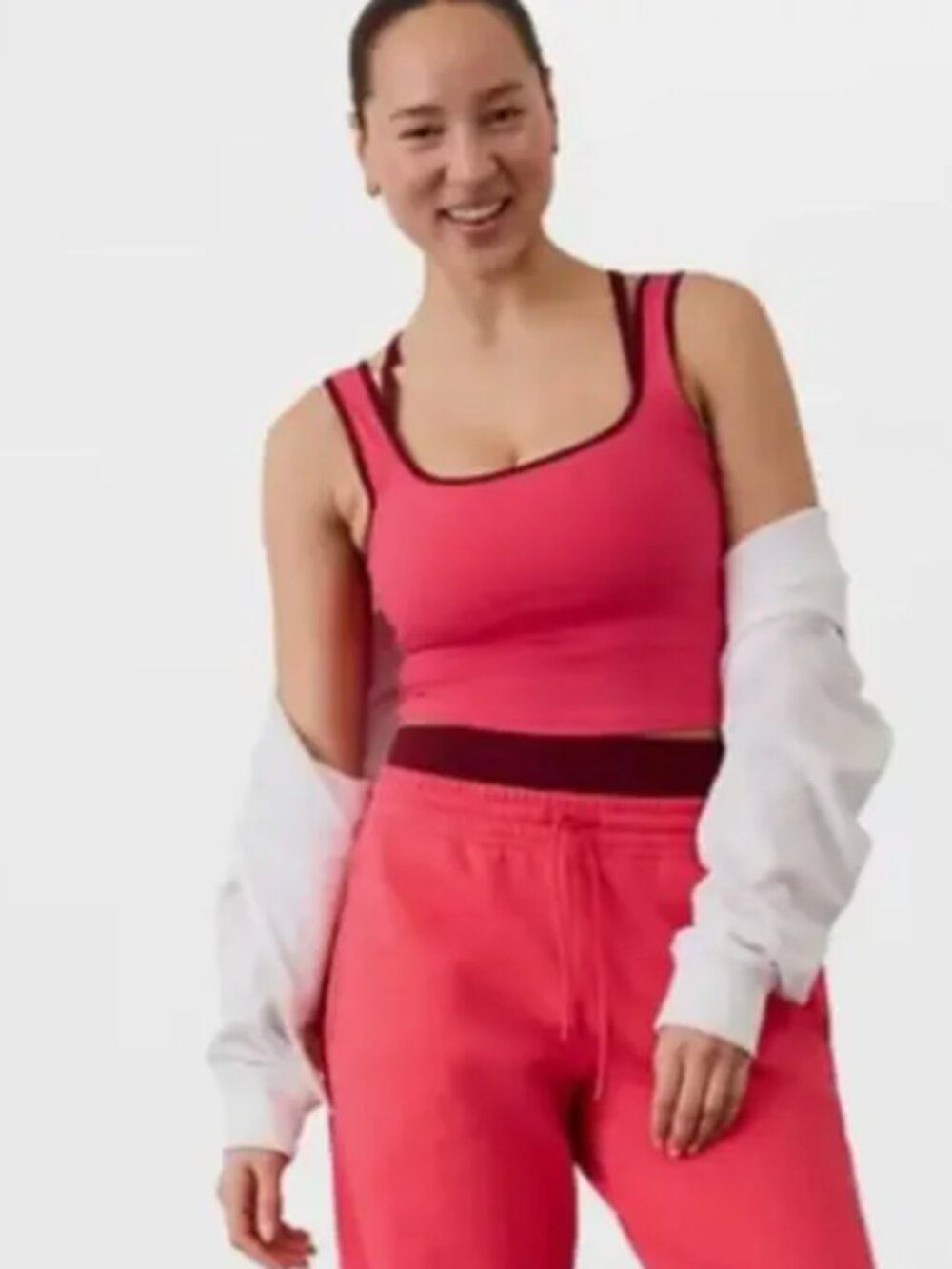 Athleta Signature Rib Square Neck Crop Tank